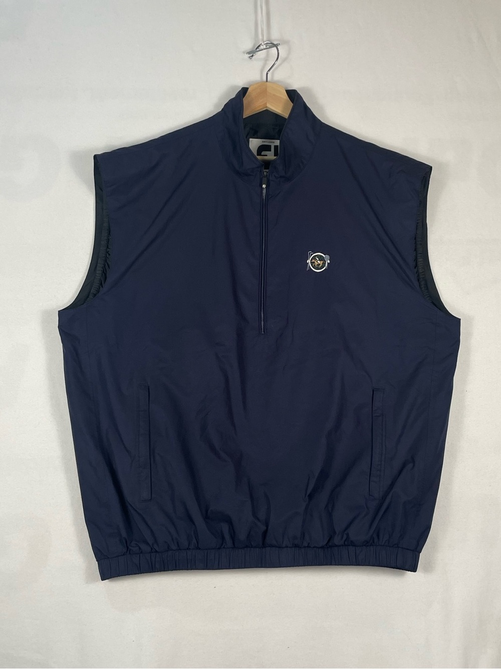 FootJoy DryJoys Tour Collection Golf Navy Half Zip Windbreaker Vest Sz L